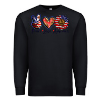 Black peace love america Premium Sweatshirt - BarkalooDesign