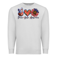 Dove Grey peace love america Premium Sweatshirt - BarkalooDesign