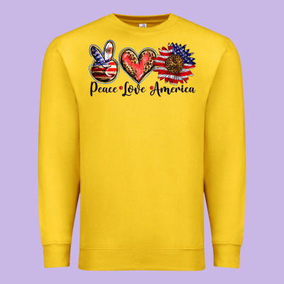 Peace Love America Premium Sweatshirt Designed By Barkaloodesign