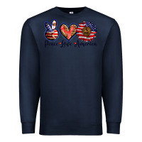 Navy peace love america Premium Sweatshirt - BarkalooDesign