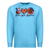 Ocean Blue peace love america Premium Sweatshirt - BarkalooDesign