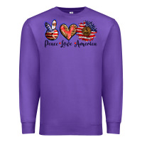 Purple peace love america Premium Sweatshirt - BarkalooDesign