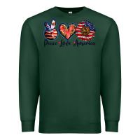 Sports Green peace love america Premium Sweatshirt - BarkalooDesign