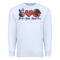 White peace love america Premium Sweatshirt - BarkalooDesign