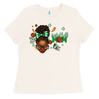 Bone Afro Messy Bun Full Face Basketball Mom Ladies Tee - texasbilliewilder