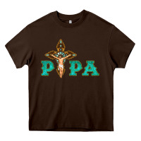 Chocolate Brown Papa Jesus with Cross Heavy Core Tee - Bettercallsaul