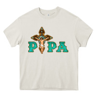 Cream Papa Jesus with Cross Heavy Core Tee - Bettercallsaul