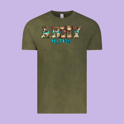 Western Camo Pattern Army Mom Vintage Tee Designed By Jasminsmagicworld