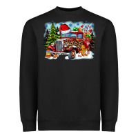 Black Christmas truck Heavyweight Sweatshirt - CowhideDigitalArt