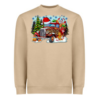 Mushroom Christmas truck Heavyweight Sweatshirt - CowhideDigitalArt