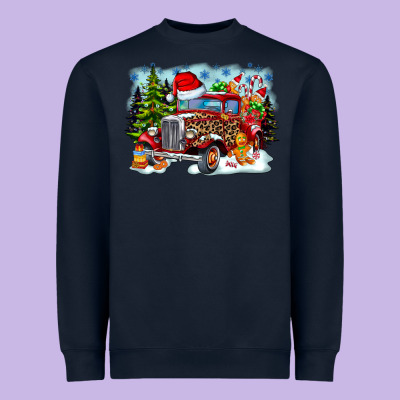Christmas Truck Heavyweight Sweatshirt Designed By Cowhidedigitalart