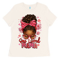Bone one loved mama afro messy bun Ladies Tee - texasbilliewilder