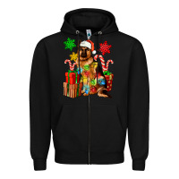 Black christmas german shepherd Zipper Hoodie - Artiststas
