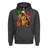 Charcoal Heather christmas german shepherd Zipper Hoodie - Artiststas