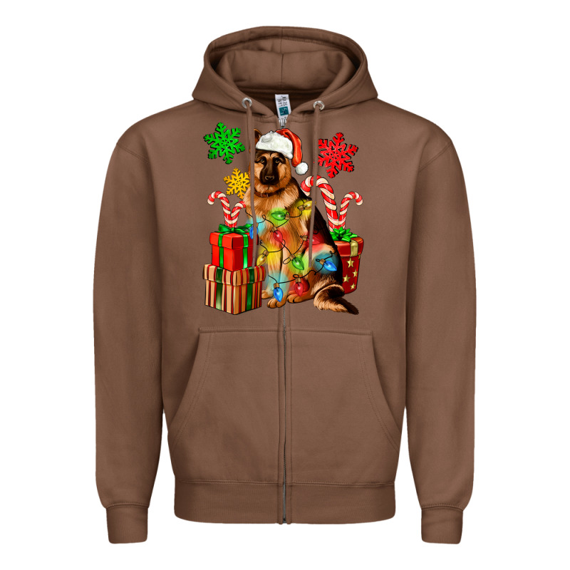 Christmas German Shepherd Zipper Hoodie by Artiststas | Teevron