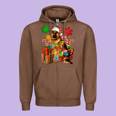 Christmas German Shepherd Zipper Hoodie Designed By Artiststas
