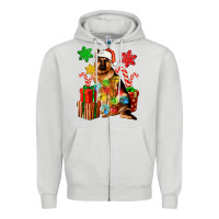 Dove Grey christmas german shepherd Zipper Hoodie - Artiststas
