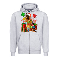 Heather Grey christmas german shepherd Zipper Hoodie - Artiststas