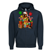 Navy christmas german shepherd Zipper Hoodie - Artiststas