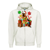 Oatmeal Heather christmas german shepherd Zipper Hoodie - Artiststas