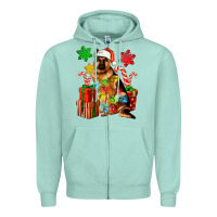 Seafoam christmas german shepherd Zipper Hoodie - Artiststas