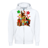 White christmas german shepherd Zipper Hoodie - Artiststas