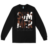 Black Summer Vibes Brown White Cowhide Long Sleeve Tee - CowCowDesign