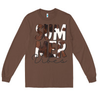Chestnut Summer Vibes Brown White Cowhide Long Sleeve Tee - CowCowDesign
