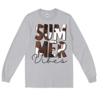 Moon Dust Summer Vibes Brown White Cowhide Long Sleeve Tee - CowCowDesign
