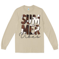 Mushroom Summer Vibes Brown White Cowhide Long Sleeve Tee - CowCowDesign
