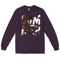 Plum Summer Vibes Brown White Cowhide Long Sleeve Tee - CowCowDesign