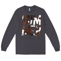 Smoke Summer Vibes Brown White Cowhide Long Sleeve Tee - CowCowDesign