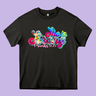 She Is Strong Proverbs 31:25 Heavy Core Tee Designed By Jahusdesignshop
