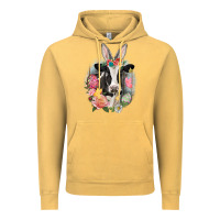 Vintage Mustard Happy Easter Cow Easter Day Vintage Hoodie - CowGirlArtShop