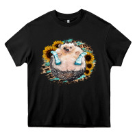 Black Hedgehog with Sunflower Heavy Core Tee - Bettercallsaul