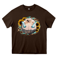 Chocolate Brown Hedgehog with Sunflower Heavy Core Tee - Bettercallsaul