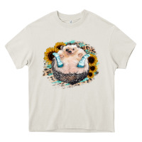 Hedgehog With Sunflower Heavy Core Tee | Teevron