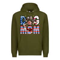 Army Green American Dog Mom Premium Hoodie - CowhideDigitalArt