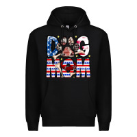 Black American Dog Mom Premium Hoodie - CowhideDigitalArt