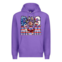 Purple American Dog Mom Premium Hoodie - CowhideDigitalArt