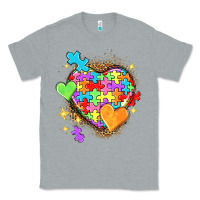 Heather Grey Autism hearts Classic Tee - NancyCooperArtShop
