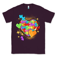 Plum Autism hearts Classic Tee - NancyCooperArtShop