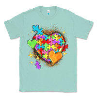 Seafoam Autism hearts Classic Tee - NancyCooperArtShop
