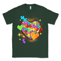 Sports Green Autism hearts Classic Tee - NancyCooperArtShop