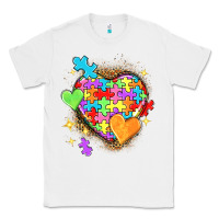 White Autism hearts Classic Tee - NancyCooperArtShop