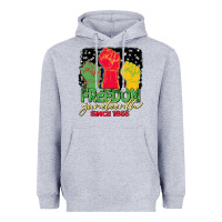 Heather Grey freedom juneteenth since 1865 Heavyweight Hoodie - BarkalooDesign