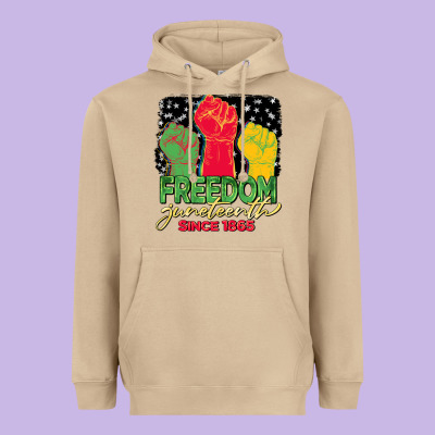 Freedom Juneteenth Since 1865 Heavyweight Hoodie Designed By Barkaloodesign