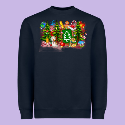 Christmas Teacher Heavyweight Sweatshirt Designed By Cowhidedigitalart