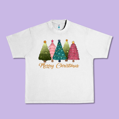 Merry Christmas Trees Urban Heavy Tee Designed By Cowgirlartshop