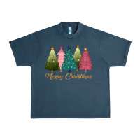 Midnight Navy merry christmas trees Urban Heavy Tee - CowGirlArtShop
